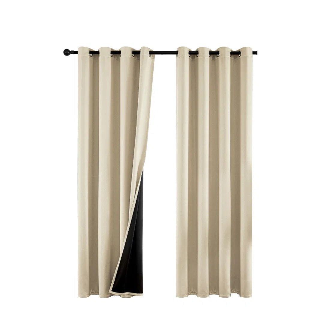 Blackout curtain panels with thermal liner