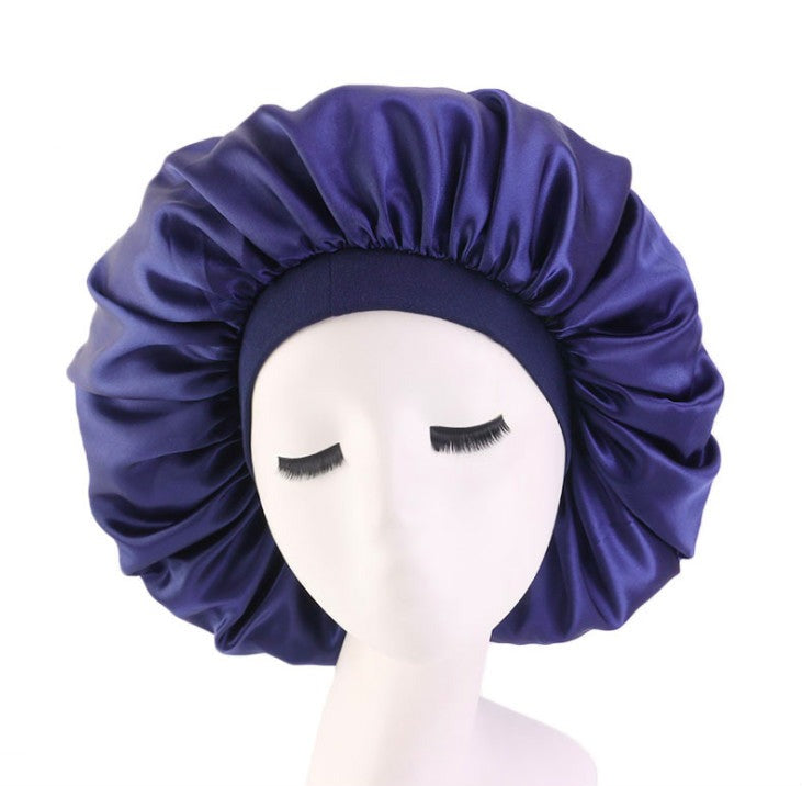 Satin sleep bonnet in blue
