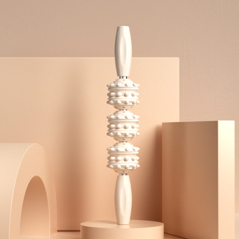 Spike Massage Roller Stick — cream white, style C