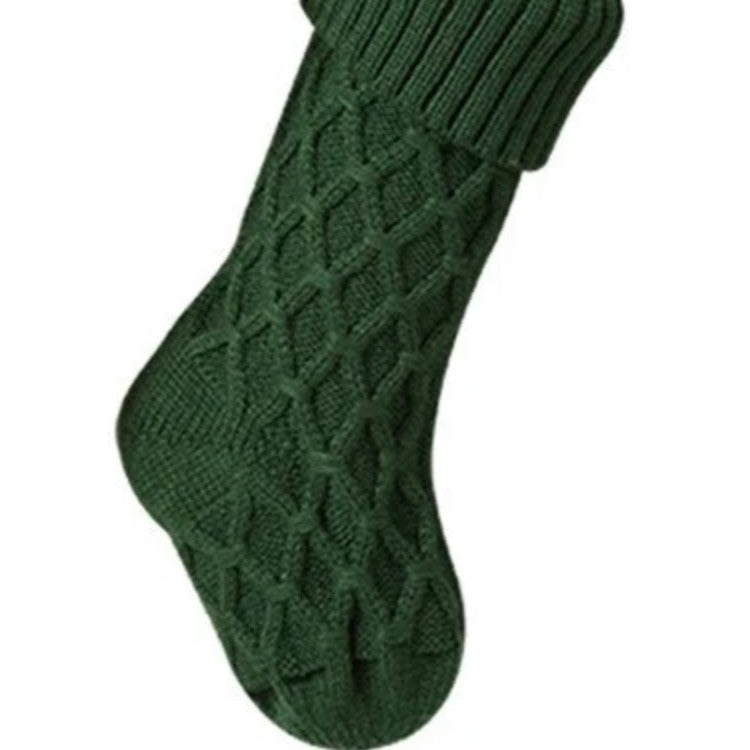 Cable Knit Christmas Stocking — close view of the diamond cable knit texture