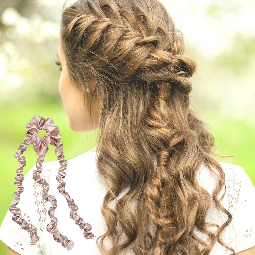 Heatless Curling Headband — model wearing braided headband style