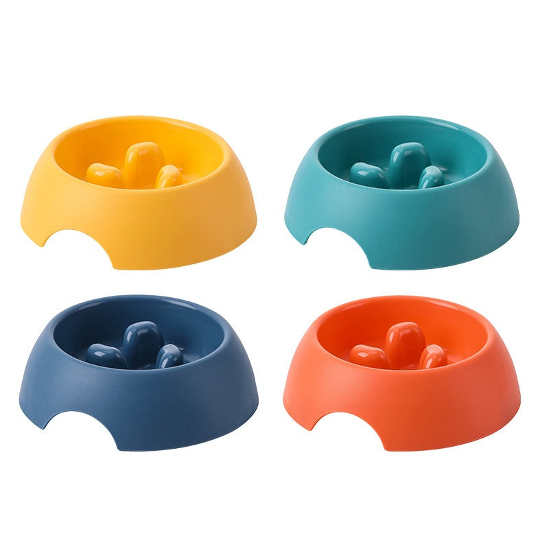 Slow Feeder Dog Bowl — all four colors, top view