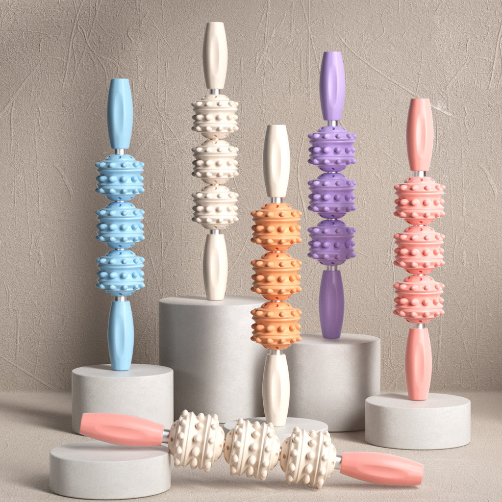 Spike Massage Roller Stick — full color range displayed together
