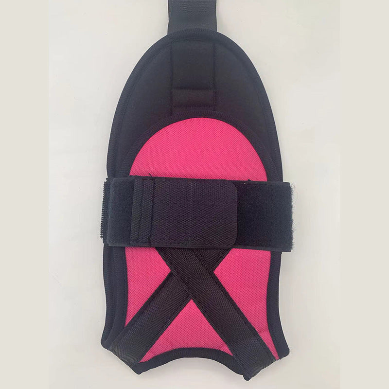 Adjustable Yoga Stretch Strap — pink strap foot cradle detail