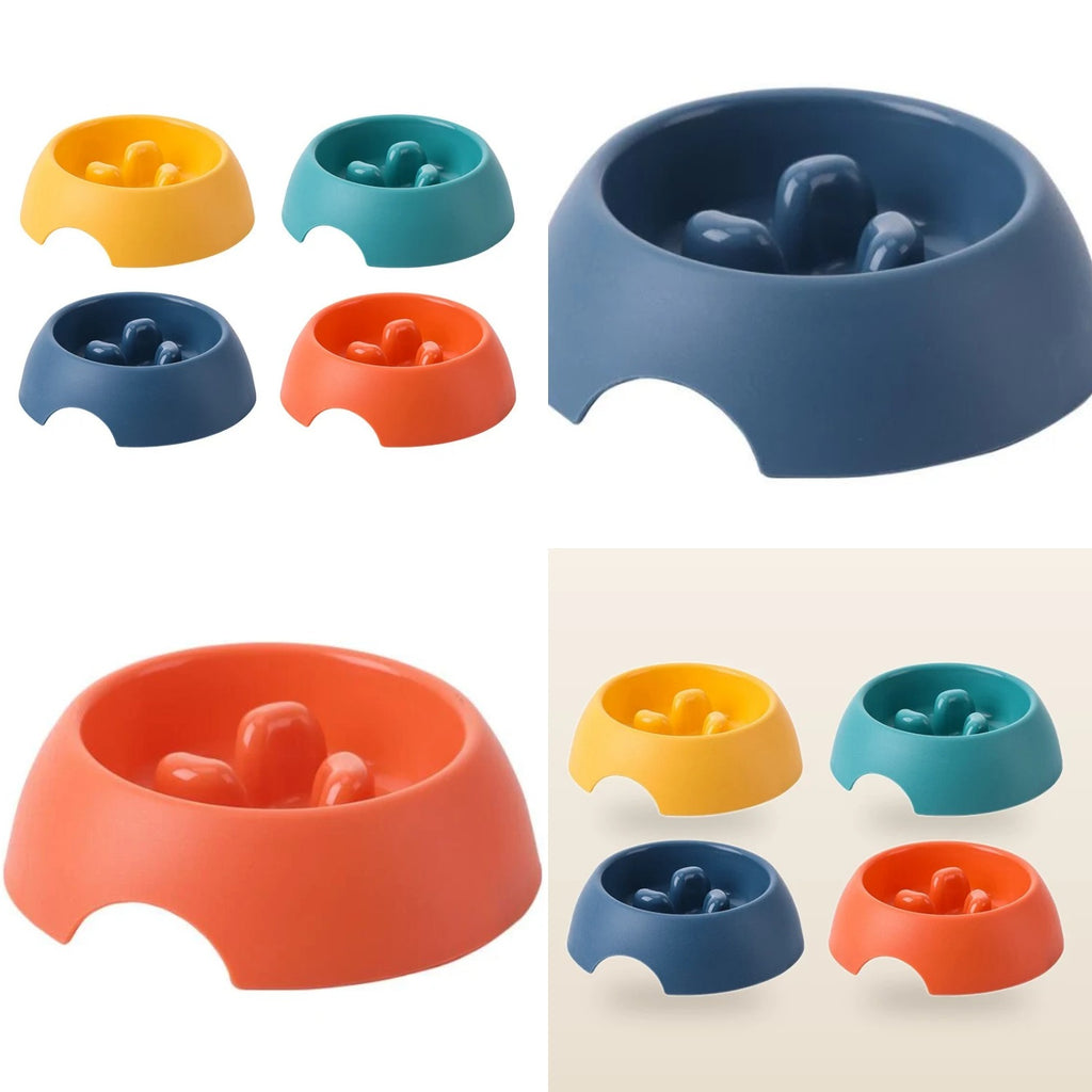 Slow Feeder Dog Bowl — four colors side by side