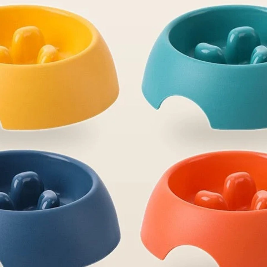 Slow Feeder Dog Bowl — maze ridges detail