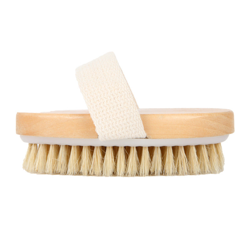 Natural Bristle Body Dry Brush — side profile on white background
