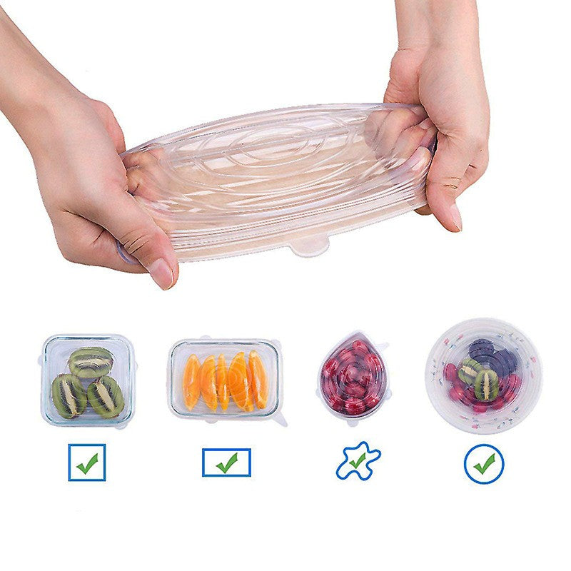 Silicone Stretch Lids — stretching a lid over a food container