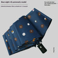 Navy daisy automatic umbrella with reinforced windproof frame