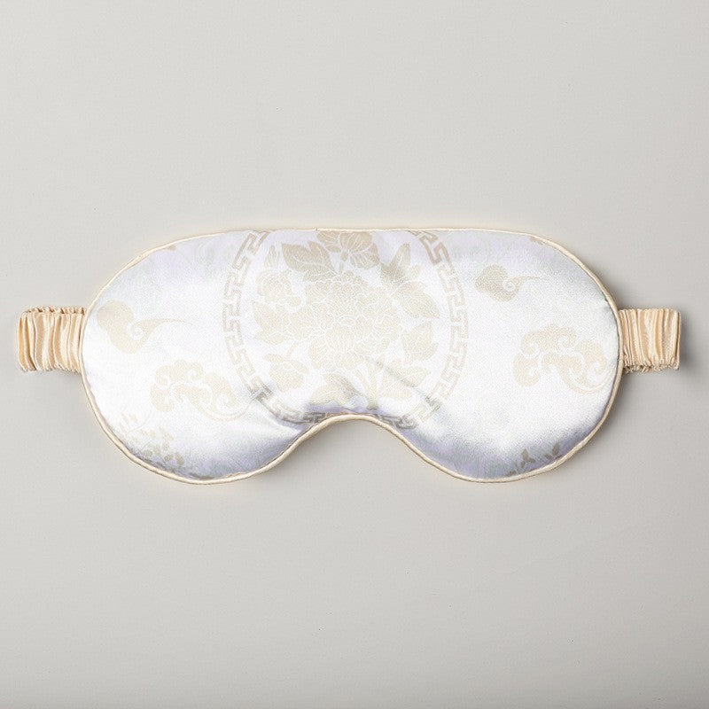 Contoured Sleep Mask — white floral print, White Lotus style