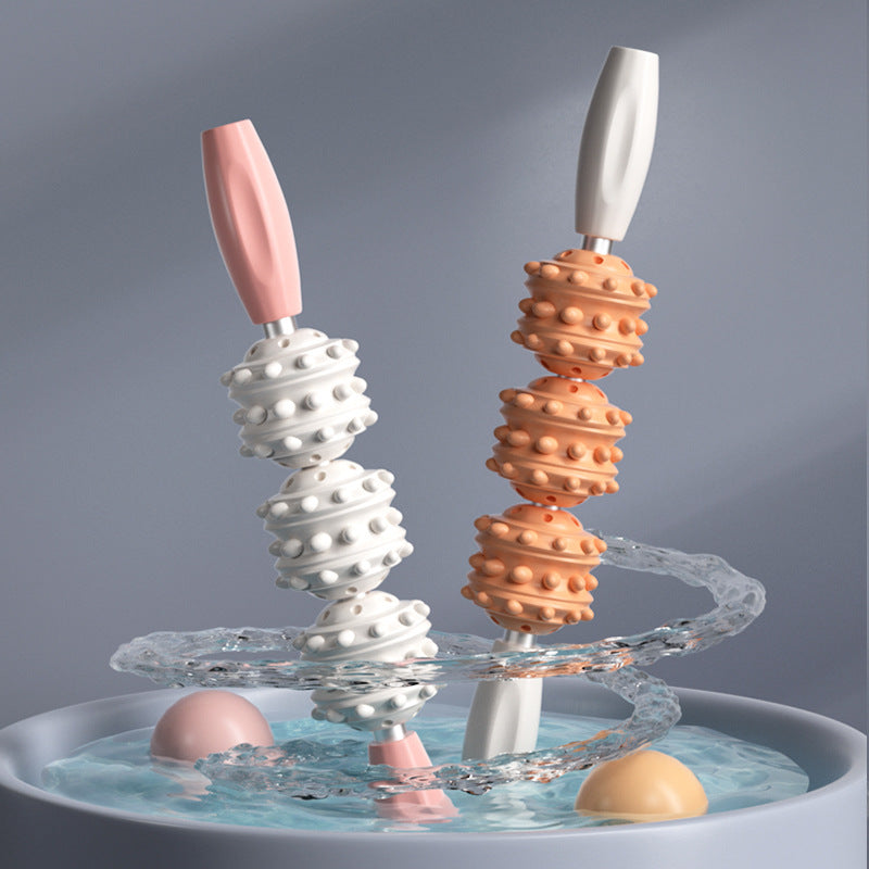 Spike Massage Roller Stick — roller and massage balls in water