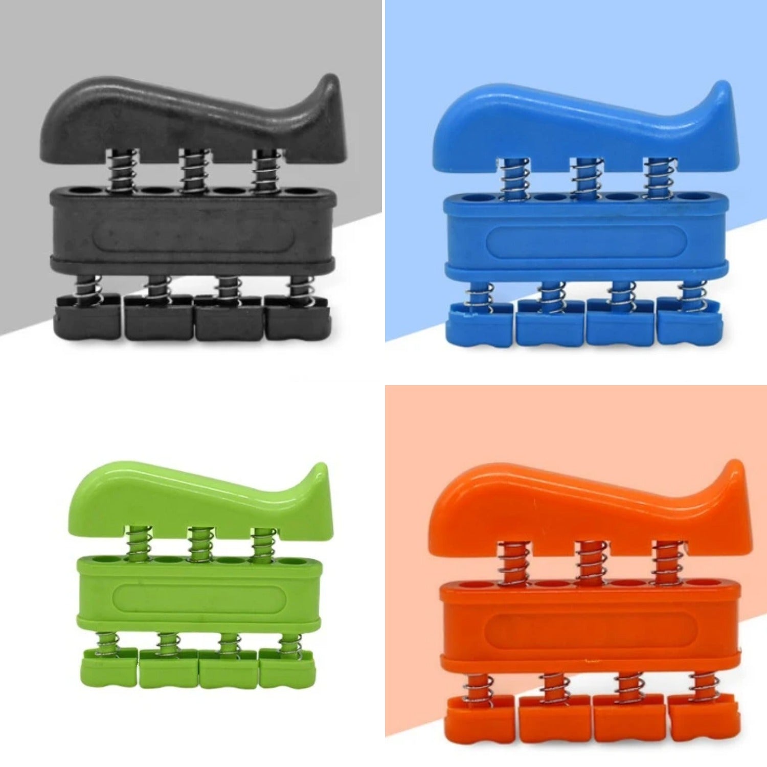 Hand Grip Strengthener Kit — four colors side by side