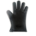 Silicone oven mitt in black