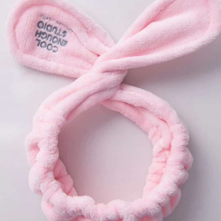 Spa Headband — pink headband showing the bow knot