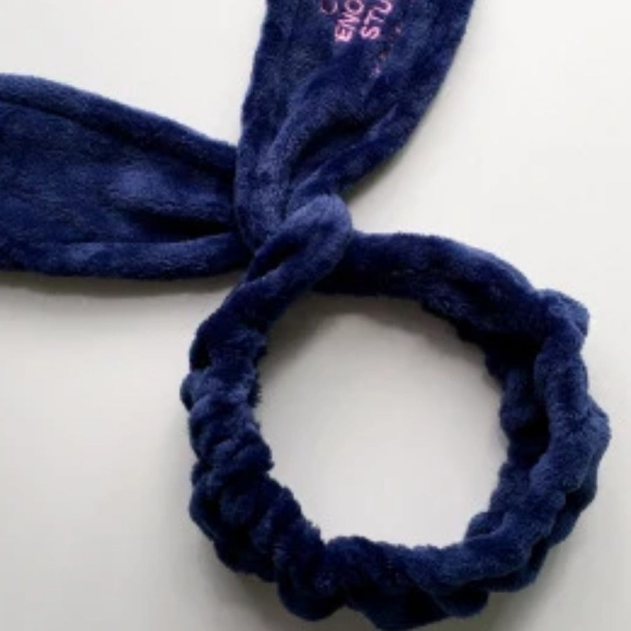 Spa Headband — close view of the soft coral fleece