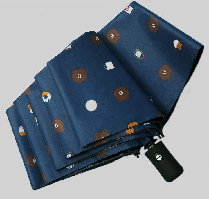 Windproof travel umbrella in navy blue