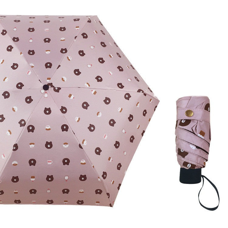 Windproof travel umbrella in pink floral