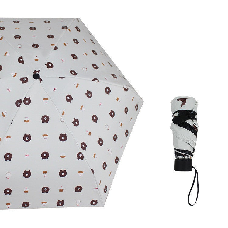 Windproof travel umbrella in white dot