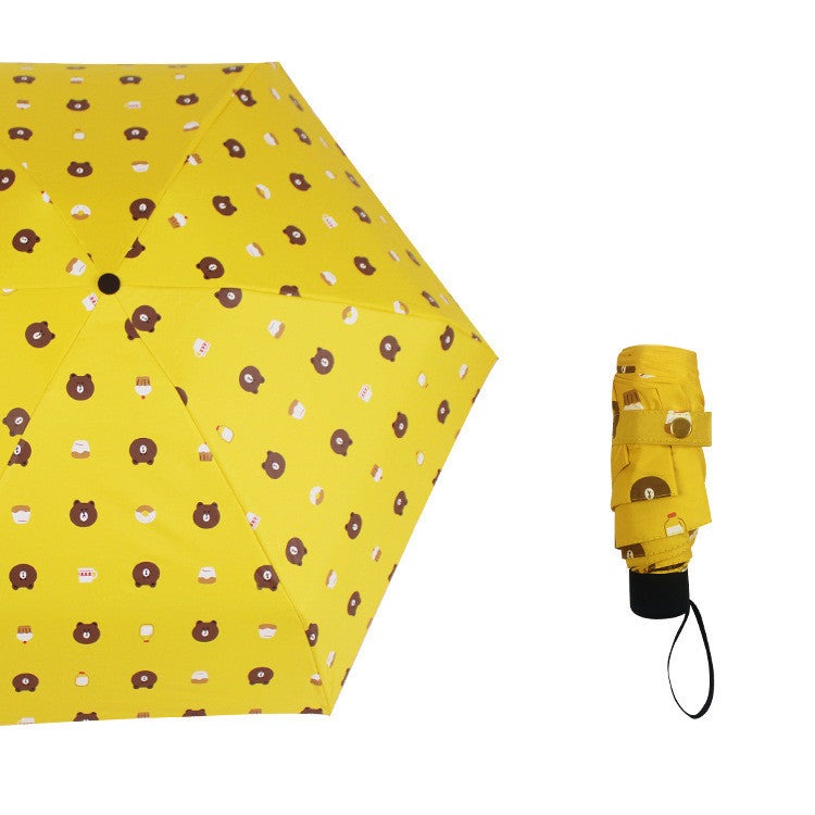 Windproof travel umbrella in yellow floral