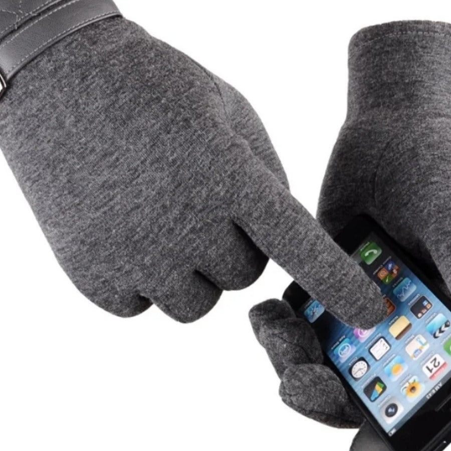 Touchscreen Winter Gloves — fingertip on a phone screen